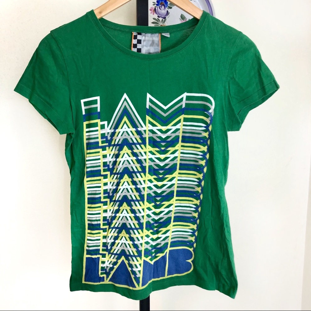 L.A.M.B. Repeat After Me logo Green T-shirt